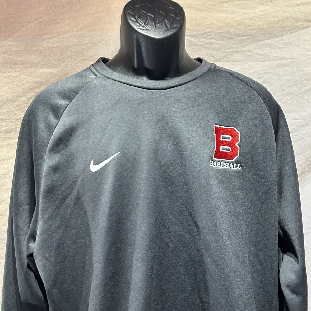 Nike Mens XL Gray Team Baseball Crewneck Sweatshirt Performance Fleece